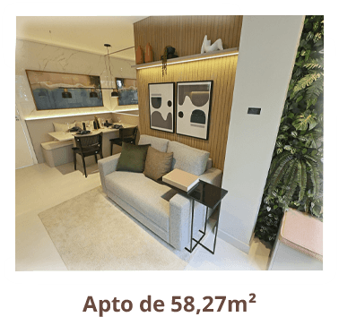 Tour virtual do apto de 58,27m²